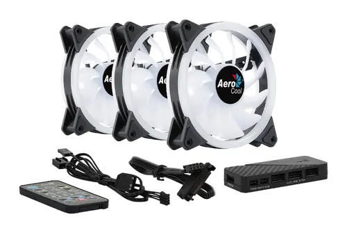 AeroCool комплект вентилатори Fan Pack 3-in-1 3x120mm - DUO 12 Pro - Addressable RGB with Hub, Remote - ACF3-DU10227.11 - image 7