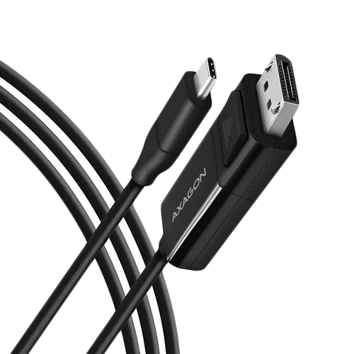 Active USB-C -> DisplayPort cable - adapter AXAGON RVC-DPC for connecting a DisplayPort monitor/TV/projector to a notebook or mobile phone using USB type C connector.