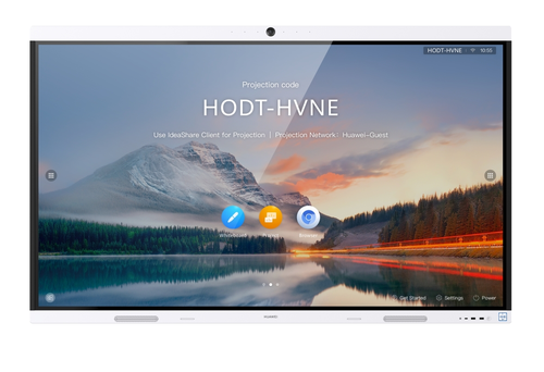 Интерактивен дисплей, Huawei IdeaHub B2, IHB2-75PU, 75" Touch: IR 20 points D-LED,IPS,8ms, 3840x2160, 350nits/400nits,1200:1, 4K camera,speakers, OPS slot,2xStylus pen,IdeaHub Controller,WiFi,NFC,USB-C,USB-A,USB-B,HDMI,COM port,RJ45,Wall Mount Bracket, Android, Jade white