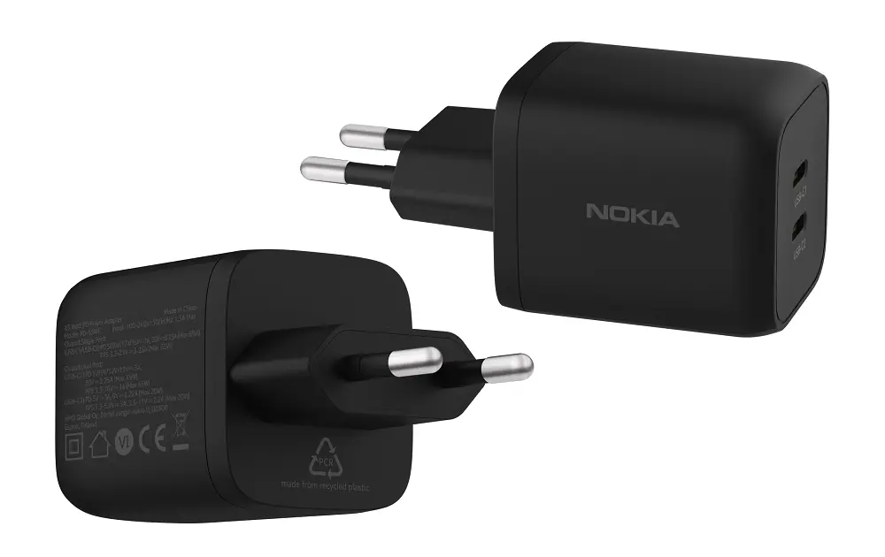 NOKIA φορτιστής τοίχου με διπλή θύρα 65W