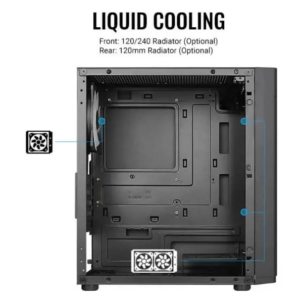 AeroCool κουτί υπολογιστή mATX - Hexform-G-BK-v2 - 3 ανεμιστήρες συμπεριλαμβάνονται - image 12