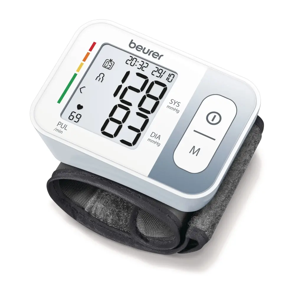 Tensiometru, Beurer BC 28 tensiometru de încheietură; indicator de risc; detectare a aritmiei; dispozitiv medical; circumferințe 13.5-19.5 cm; geantă