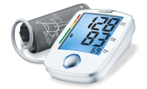 Апарат за кръвно налягане, Beurer BM 44 upper arm blood pressure monitor, Automatic switch-off, Illuminated XL display (blue ), Illuminated START/STOP button, Arrhythmia detection, Cuff size in 22 - 30 cm, Medical device, Risk indicator