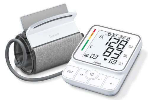 Апарат за кръвно налягане, Beurer BM 51 easyClip upper arm blood pressure monitor, Innovative easyClip cuff (22-42 cm), XL display, 2 x 100 memory spaces,Risk indicator, Arrhythmia detection