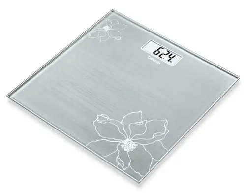 Cântar, Beurer GS 10 cântar de baie din sticlă gri; oprire automată, indicator de supraîncărcare; 180 kg / 100 g - 1