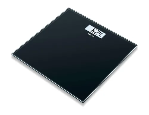 Везна, Beurer GS 10 Glass bathroom scale  black; Automatic switch-off, overload indicator; 180 kg / 100 g