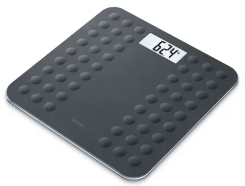 Везна, Beurer GS 300 Black Glass bathroom scale;non-slip surface; Automatic switch-off, overload indicator;  height 1.8 cm ; 180 kg / 100 g