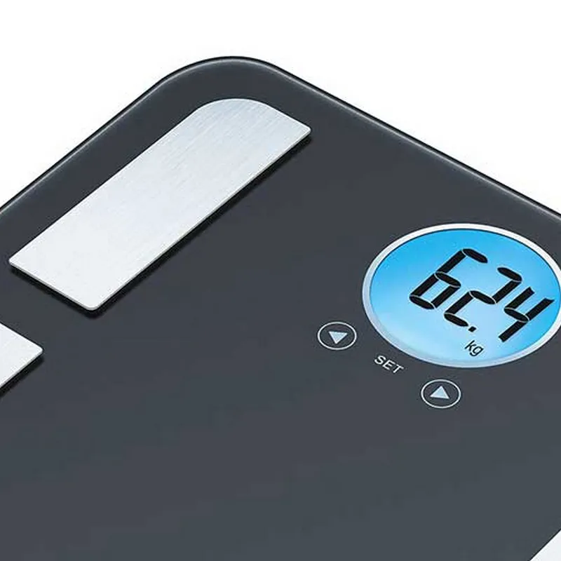 Везна, Beurer BF 195 diagnostic bathroom scale; round LCD display; Weight, body fat, body water, muscle percentage, bone mass, AMR calorie display; 180 kg - image 2