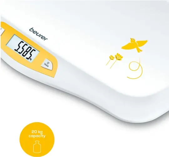 Cântar, Beurer BY 80 Cântar pentru bebeluși, încărcare 20 kg, afișaj LCD, funcție de menținere - image 2
