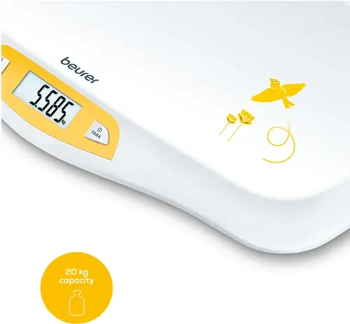 Ζυγαριά, Beurer BY 80 Ζυγαριά μωρού, φόρτωση 20 kg, οθόνη LCD, λειτουργία κράτησης - 3