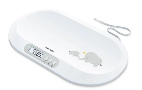 Везна, Beurer BY 90 baby scale, Data transfer via Bluetooth, Automatic and manual hold function, Curved weighing surface, 10 Measurement memory spaces