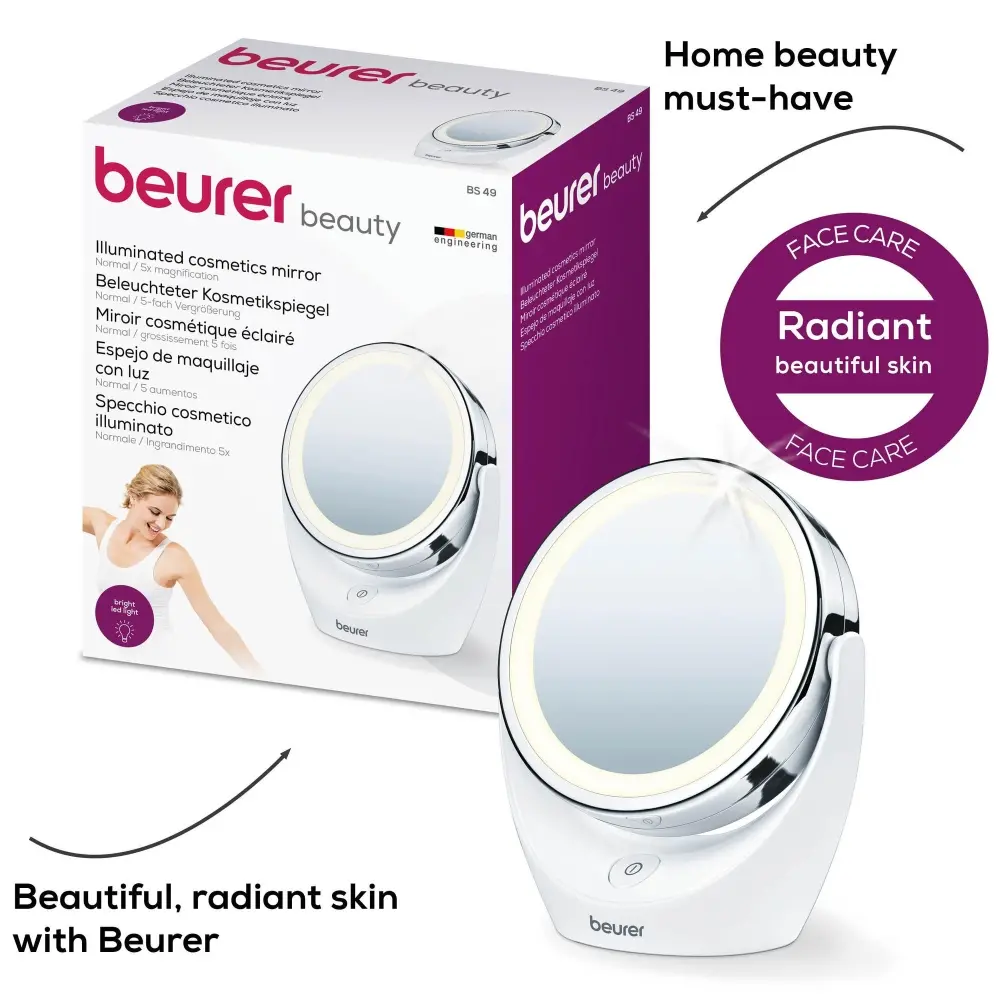 Oglindă cosmetică, Beurer BS 49 oglindă cosmetică iluminată; 12 LED-uri; 5 x zoom; 2 oglinzi; 11 cm - image 10