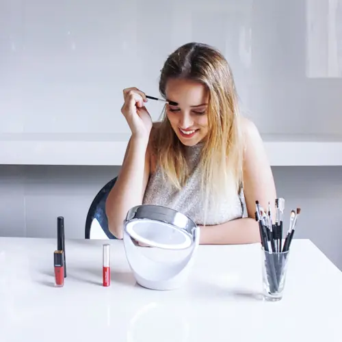 Oglindă cosmetică, Beurer BS 49 oglindă cosmetică iluminată; 12 LED-uri; 5 x zoom; 2 oglinzi; 11 cm - 6
