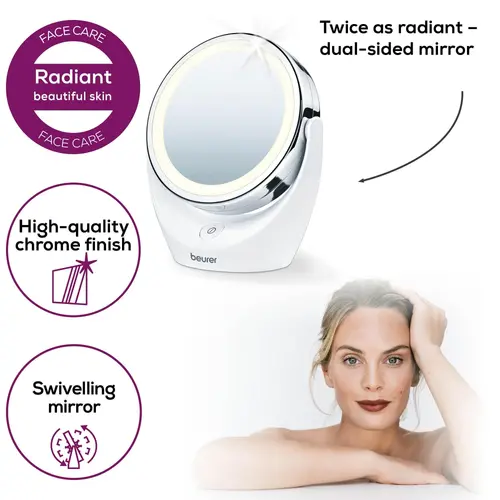 Козметично огледало, Beurer BS 49 lluminated cosmetic mirror; 12 LEDs; 5 x zoom; 2 mirrors; 11 cm - image 7
