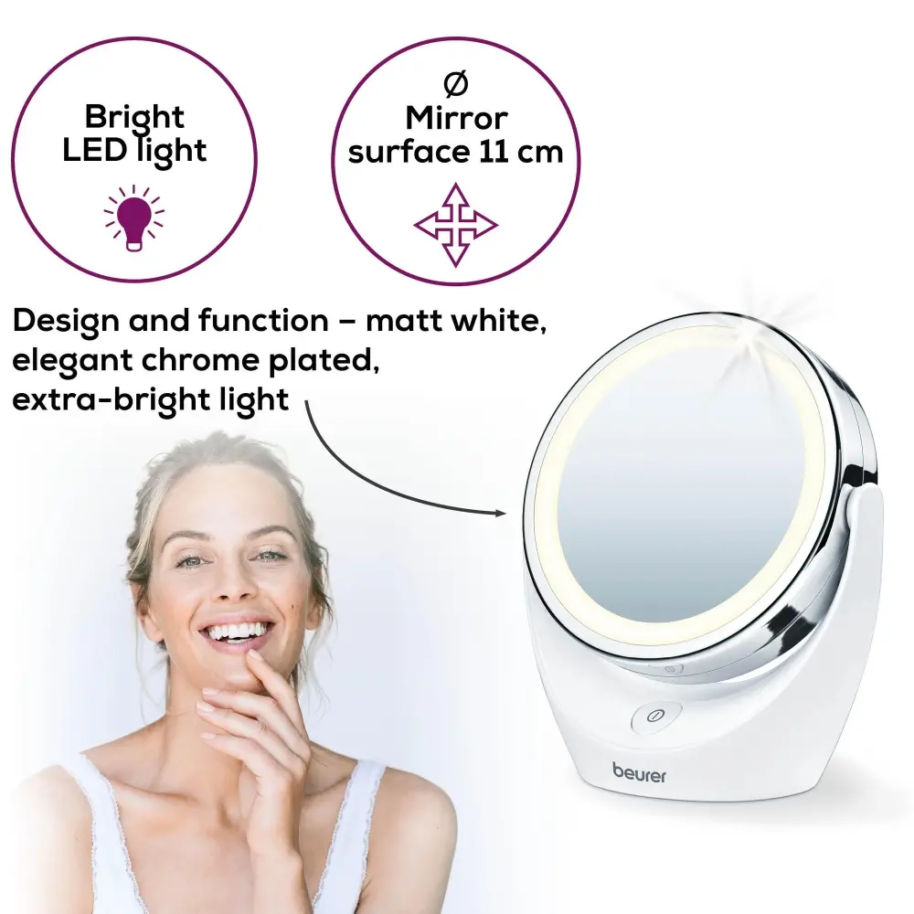 Oglindă cosmetică, Beurer BS 49 oglindă cosmetică iluminată; 12 LED-uri; 5 x zoom; 2 oglinzi; 11 cm - image 8