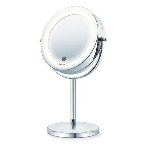 Oglindă cosmetică, Beurer BS 55 Oglindă iluminată, senzor tactil, lumină cu 18 LED-uri, mărire 7x, 2 oglinzi pivotante, 13 cm - 1