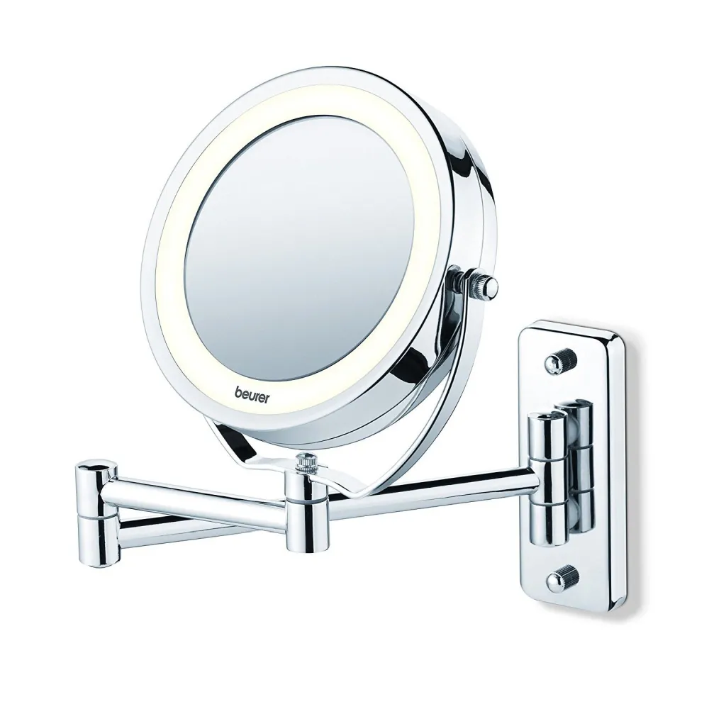 Козметично огледало, Beurer BS 59 Illuminated mirror,wall-mounted/standing , 8 LED light, 5 x zoom, 2 swivering mirrors, 11 cm