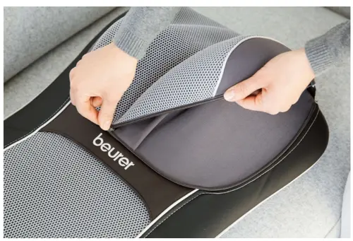 Масажор, Beurer MG 295 HD 3D Shiatsu seat cover black, 3D back massage, 2 rotating Shiatsu neck massage, Movement along the spine, 3 individually selectable massage areas, 2 speed settings, Leather-effect surface washable PU, Washable mesh cover for neck (40°C) - image 1