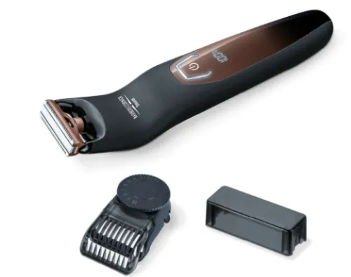 Машинка за подстригване, Beurer HR 6000 body groomer,Double-sided shaving blade and rotating attachment with 13 different trim lengths for the body and face,quick-charge function, LED display, Water-resistant - image 1
