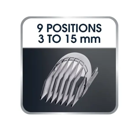 Mașină de tuns, Rowenta TN1400F1, Mașină de tuns Nomad, design nou, 2 piepteni reglabili cu câte 9 setări (3-15 mm, 18-30mm), reîncărcabilă, cu cablu - image 5