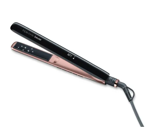Преса, Beurer HS 80 Hair straightener,triple ionic function, Magic LED display-only during operation, titanium coating, 120-200 °,memory function,safety switch-off, plate locking system,heat-resistant storage bag