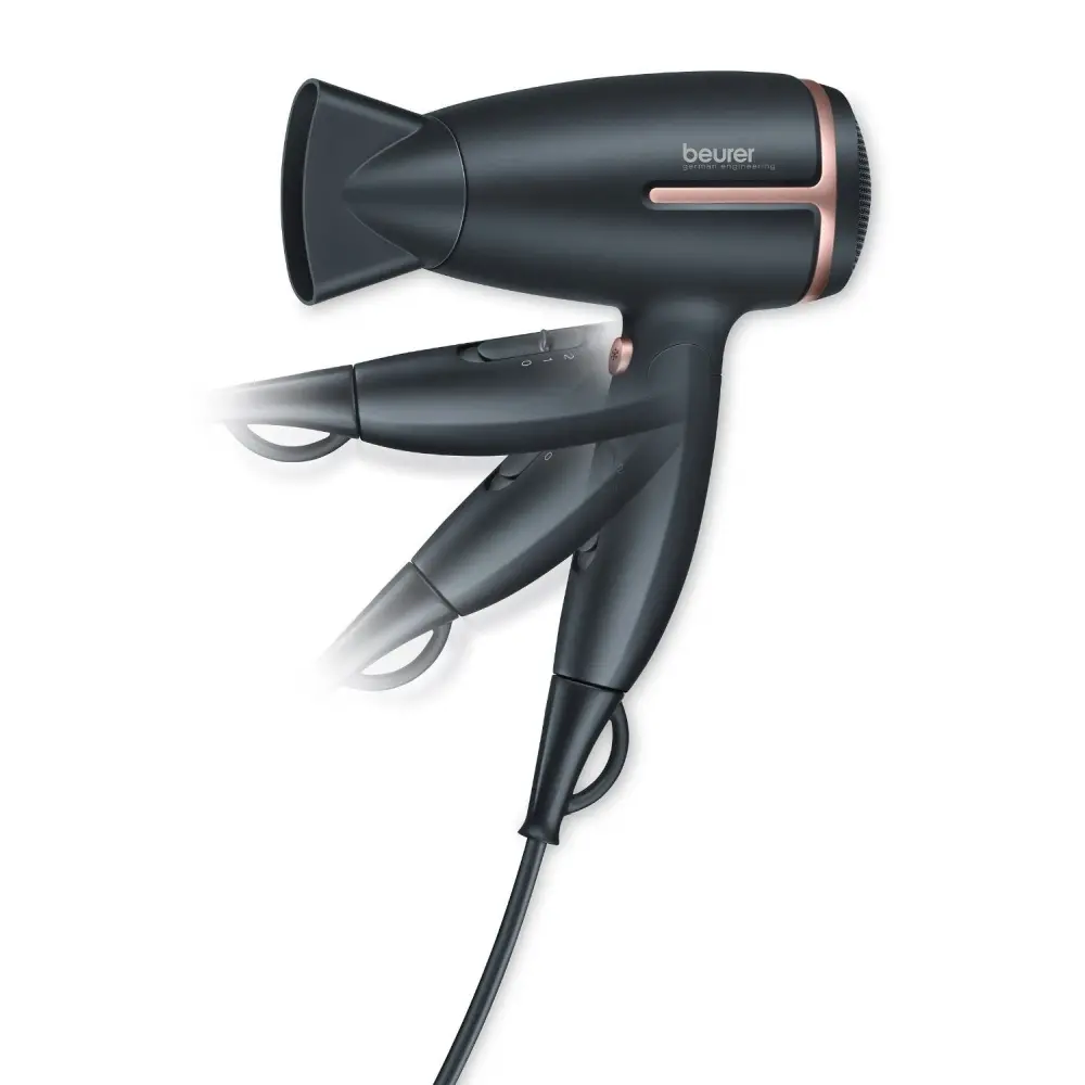 Uscător de păr, Beurer HC 25, 1 600 W, funcție de ionizare, mâner pliabil, 2 setări de temperatură, 2 setări de debit de aer, aer rece, concentrator - image 1