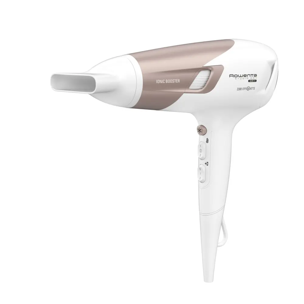 Πιστολάκι μαλλιών, Rowenta CV5830F0 Studio Dry, DC, τεχνολογία Effiwatts 2100W ισοδύναμο 2300W, υψηλός ρυθμός στεγνώματος 5,5g/min, υψηλή ταχύτητα
