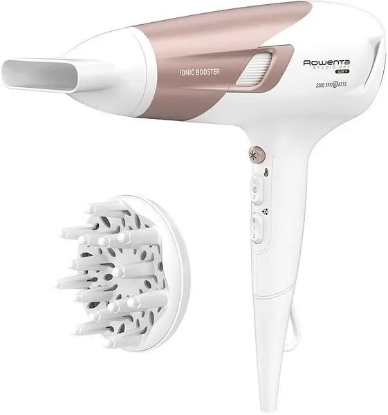 Uscător de păr, Rowenta CV5830F0 Studio Dry, DC, tehnologie Effiwatts 2100W echivalent 2300W, rată ridicată de uscare 5,5g/min, viteză mare a aerului - image 1
