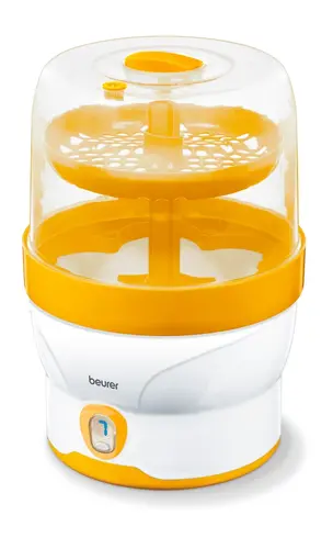 Sterilizator, Beurer BY 76 sterilizator cu abur; Dezinfectează până la 6 biberoane și accesorii în 7 minute; afișaj LED, clește, grilă detașabilă