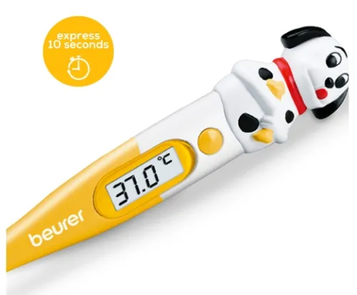Термометър, Beurer BY 11 Dog clinical thermometer, Contact-measurement technology, temperature alarm as from 37.8 C°, Display in C° and F°, Flexible measuring tip; Protective cap; Waterproof tip and display - image 1