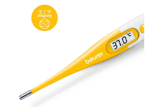 Термометър, Beurer BY 11 Dog clinical thermometer, Contact-measurement technology, temperature alarm as from 37.8 C°, Display in C° and F°, Flexible measuring tip; Protective cap; Waterproof tip and display - image 2