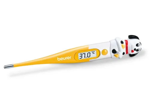 Термометър, Beurer BY 11 Dog clinical thermometer, Contact-measurement technology, temperature alarm as from 37.8 C°, Display in C° and F°, Flexible measuring tip; Protective cap; Waterproof tip and display