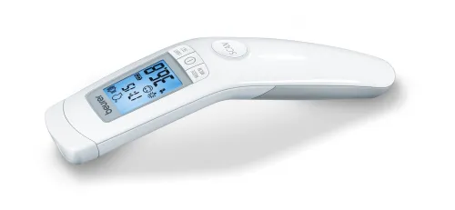 Термометър, Beurer FT 90 non-contact thermometer, Measurement of body, ambient and surface temperature, Displays measurements in °C and °F, Measuring distance 2/3 cm, 60 memory spaces,  XL display,Low battery indicator, Date and time