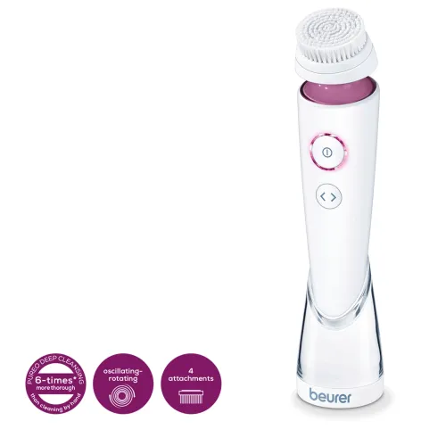 Уред за лице, Beurer FC 95 Pureo Deep Cleansing,Facial brush,oscillating rotation, 2 rotation settings, 3 speeds,1 attachment , water-resistant, Lithium-ion battery,charger, 4 brush attachments