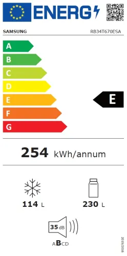 Хладилник, Samsung RB34T670ESA/EF, Refrigerator with SpaceMax Technology, Fridge Freezer, Total 344l, refrigerator 230l, freezer 114l, Energy Efficiency E, All-Around Cooling, No frost, 35dB, 185/59.5/65.8, Metal graphite - image 8