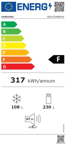 Хладилник, Samsung RB31FDRNDSA, Refrigerator, Fridge Freezer, 338l, No Frost, Energy Efficiency F, Display, Water Dispenser, Graphite - image 5