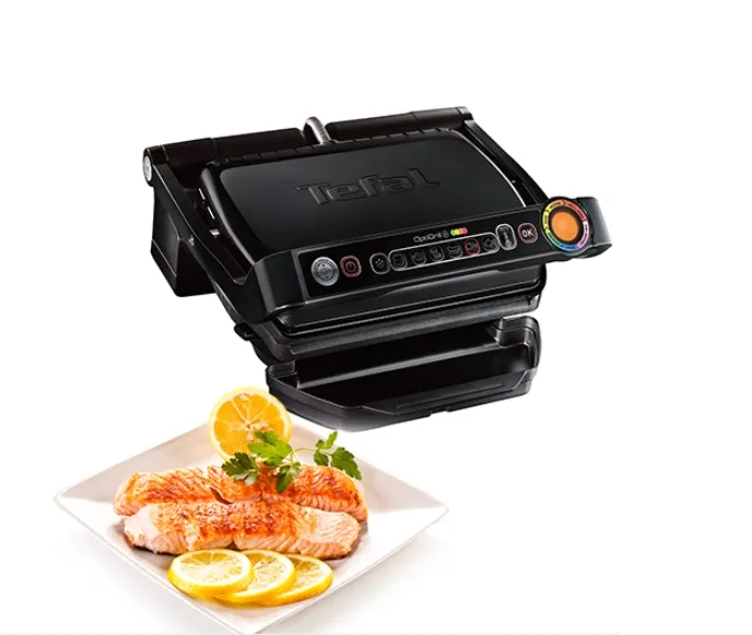 Барбекю, Tefal GC712834, Optigrill+ Black, 600cm2 cooking surface, automatic cooking sensor, 6 automatic programs, 4 adjustable temp., cooking level indicator, non-stick die-cast alum. Plates - image 1