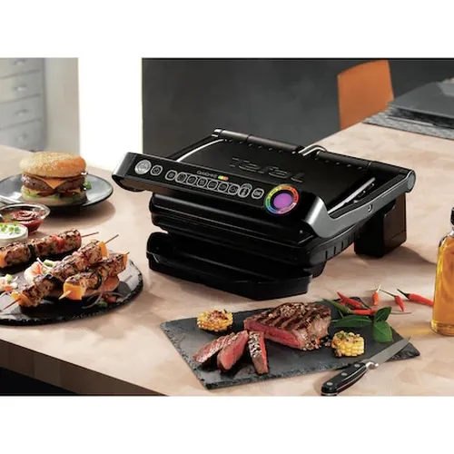 Барбекю, Tefal GC712834, Optigrill+ Black, 600cm2 cooking surface, automatic cooking sensor, 6 automatic programs, 4 adjustable temp., cooking level indicator, non-stick die-cast alum. Plates - image 2