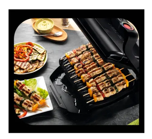 Ψησταριά, Tefal GC714834, Optigrill+ Black Snacking, επιφάνεια μαγειρέματος 600cm2, δίσκος snacking, αυτόματος αισθητήρας μαγειρέματος, 6 αυτόματα - 7