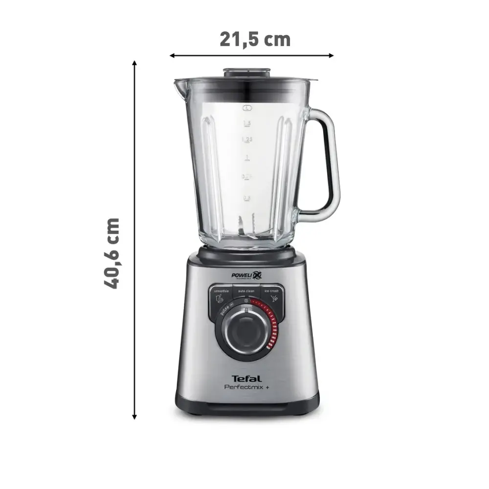 Блендер, Tefal BL811D38, Mastermix Premium Blender, 1200 W, Thermo jug of impact glass, Total capacity: 2l, Speed control button, 6 removable blades, 3 programs, stainless steel - image 3