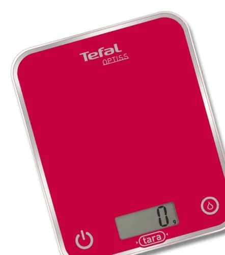 Везна, Tefal BC5003V2, Optiss, Kitchen Scale, up to 5kg, Resolution 1g function Tara, Digital LCD display, Ultra slim glass, raspberry - image 2