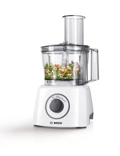 Robot de bucătărie, Bosch MCM3100W, Robot de bucătărie, MultiTalent 3, 800 W, BPA, bol din plastic 2.3 l , Disc dublu din oțel inoxidabil pentru - 3