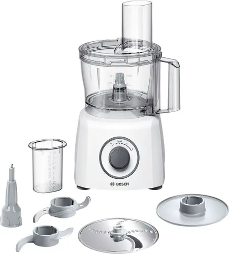 Robot de bucătărie, Bosch MCM3100W, Robot de bucătărie, MultiTalent 3, 800 W, BPA, bol din plastic 2.3 l , Disc dublu din oțel inoxidabil pentru - 1