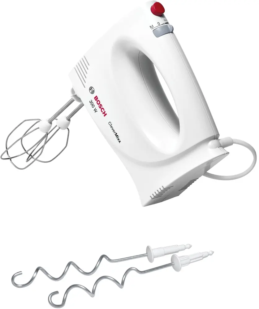 Mixer, Bosch MFQ3010 Mixer de mână, 300 W, 2 setări de viteză plus funcție turbo, Alb