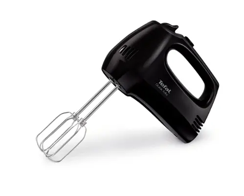 Μίξερ, Tefal HT310838, Χειροκίνητο μίξερ, 300W, 5 ταχύτητες + turbo, 2 αυγοδάρτες, 2 γάντζοι ζύμης, μαύρο