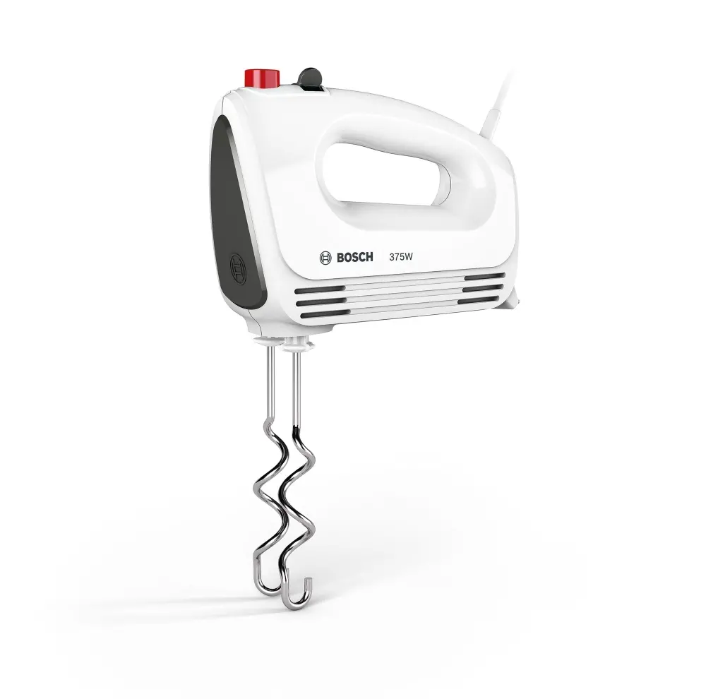 Mixer, Bosch MFQ22100, Mixer de mână, CleverMixx, 375 W, 4 setări de viteză, setare suplimentară puls/turbo, alb/gri - image 1