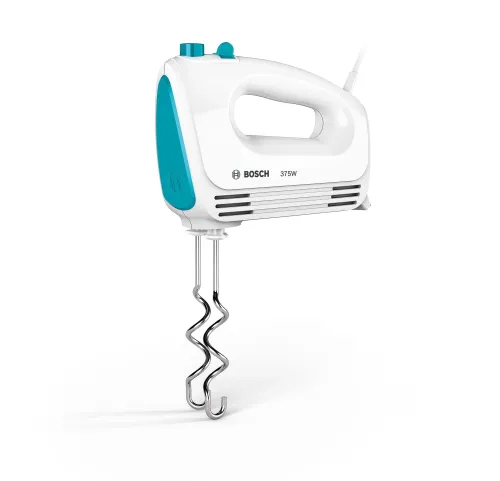 Миксер, Bosch MFQ2210D, Hand mixer, CleverMixx, 375 W, 4 speed settings, additional pulse/turbo setting, white/blue - image 1