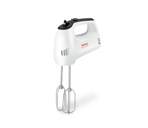 Миксер, Tefal HT310138, Hand Mixer, 300W, 5 Speeds + turbo,  2 Beaters, 2 Dough hooks, white/dark grey - image 1