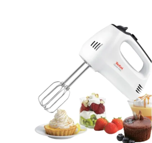 Миксер, Tefal HT310138, Hand Mixer, 300W, 5 Speeds + turbo,  2 Beaters, 2 Dough hooks, white/dark grey - image 4