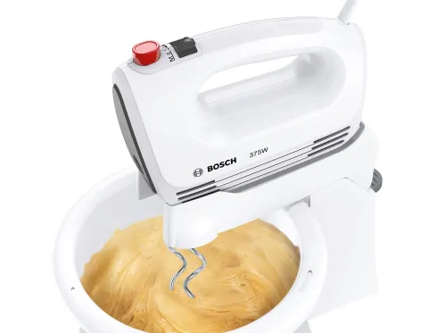 Миксер, Bosch MFQ2600G, Hand mixer, 375 W, Stand with automatic rotating bowl, 4 speed settings, additional pulse/turbo setting, white - image 4